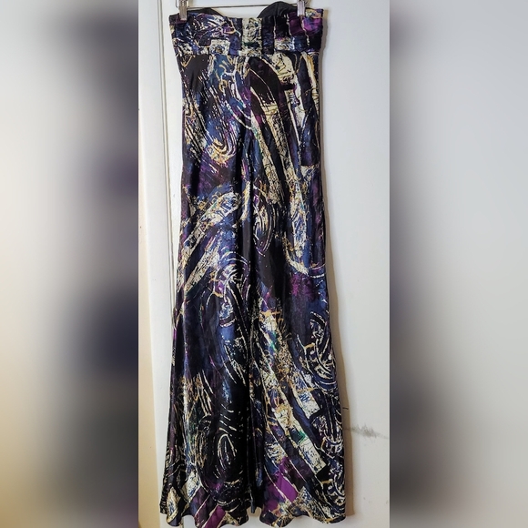 Laundry By Shelli Segal Silk Ruched Strapless Floral Mermaid Maxi Dress Size 0 - Picture 9 of 17
